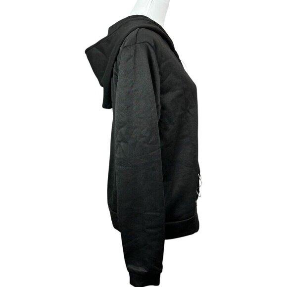 GSB‎ Women’s NWT Black Goth Full Zip Hooded Ring Softshell Sweatshirt XL/C42 - Picture 2 of 11